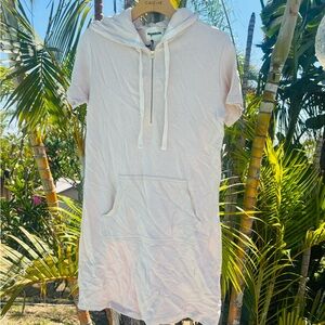 Monrow Blush Pink Hooded Short Sleeve Dress